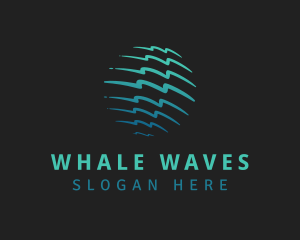 Gradient Waves Globe logo design