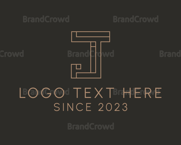 Geometric Brick Letter J Logo