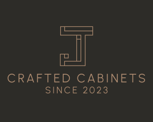 Cabinetry - Geometric Brick Letter J logo design