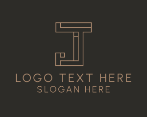 Geometric Brick Letter J Logo