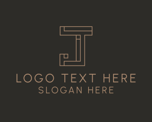 Geometric Brick Letter J Logo