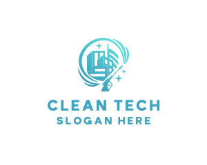 Sanitizing - Property Power Wash Cleaning logo design