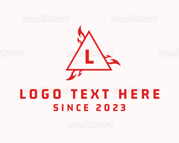 Blazing Fire Triangle Logo