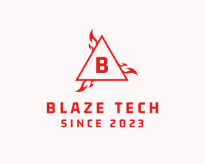 Blazing Fire Triangle logo design