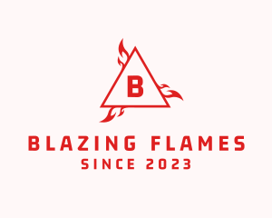 Blazing Fire Triangle logo design