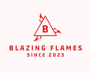 Blazing Flame Triangle logo design