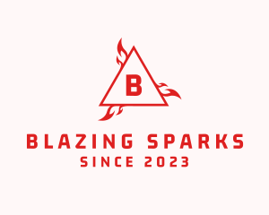 Blazing Flame Triangle logo design