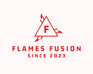 Blazing Flame Triangle logo design