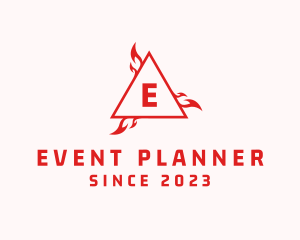 Fire - Blazing Fire Triangle logo design