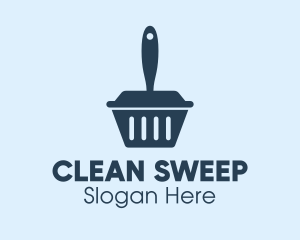 Sweeper - Blue Cleaning Dustpan logo design