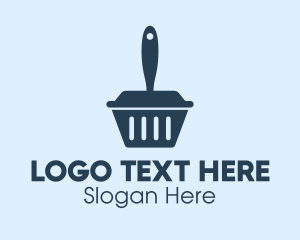 Clean - Blue Cleaning Dustpan logo design