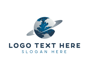 International - Pixel Globe Tech logo design