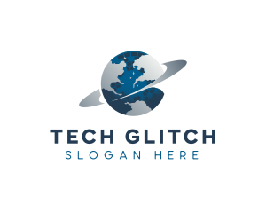 Pixel Globe Tech logo design