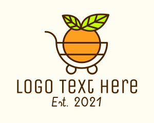 Supermarket - Fruit Grocery Cart logo design