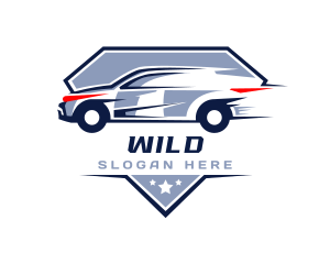 Racing Car Badge Logo