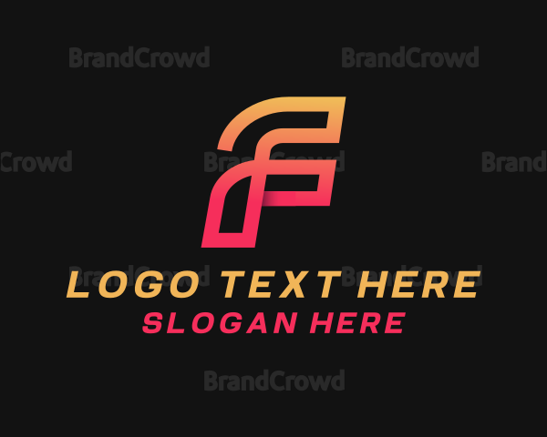 Geometric Gradient Letter F Logo