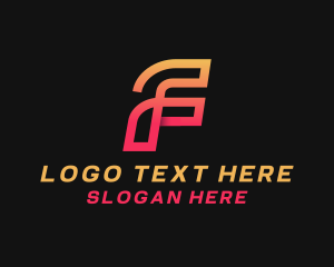 Geometric Gradient Letter F Logo