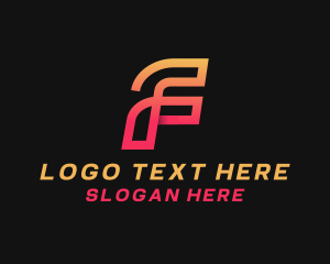 Merchandise - Geometric Gradient Letter F logo design