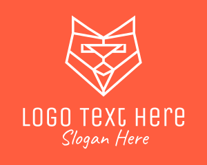 Wolf Head - Fox Geometric Monoline logo design