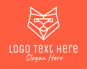 Dog - Fox Geometric Monoline logo design