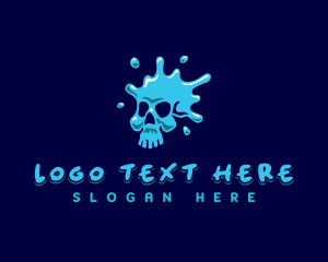 Horror - Paint Skull Splash logo design