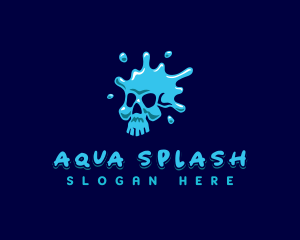 Splash - Paint Skull Splash logo design