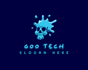 Goo - Paint Skull Splash logo design