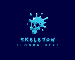 Paint Skull Splash logo design