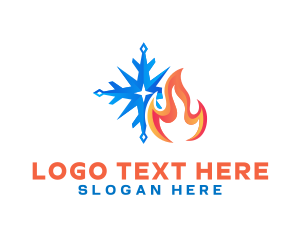Snowflake - Fire Snow Thermal logo design