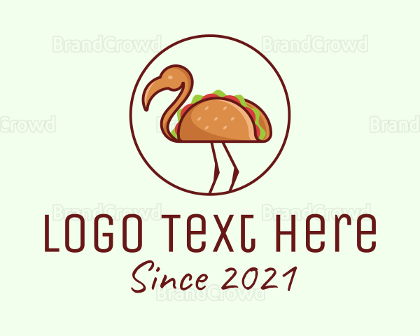 Taco Flamingo Bird Logo