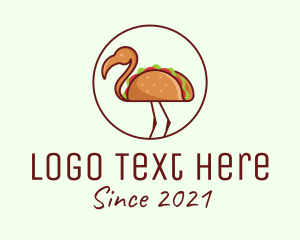 Mexican - Taco Flamingo Bird logo design