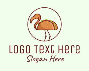 Taco Flamingo Bird Logo