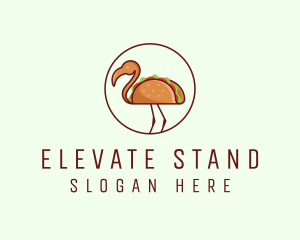 Taco Flamingo Bird logo design