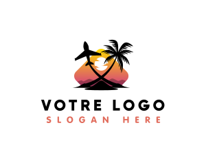 Surf - Island Travel Plane Trip logo design