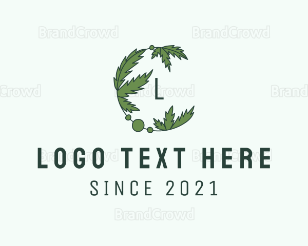 Green Cannabis Leaf Logo