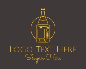 Yellow - Beverage Machine Line Art logo design