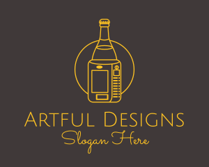 Beverage Machine Line Art  logo design