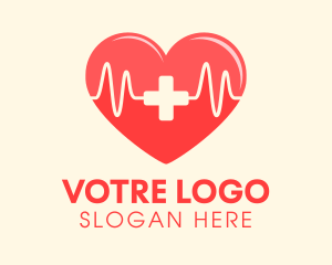 Caregiver - Medical Heart Heartbeat Pulse logo design