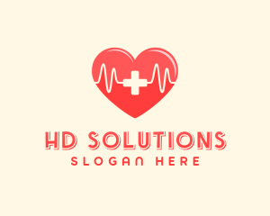 Medical Heart Heartbeat Pulse logo design