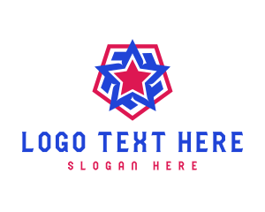 America - American Star Hexagon logo design
