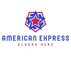 American Star Hexagon logo design