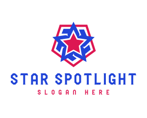 American Star Hexagon logo design