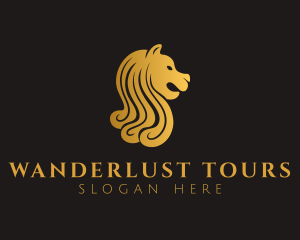 Expensive Gold Merlion  logo design