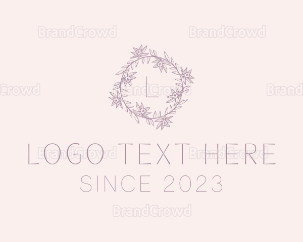 Floral Garden Wreath Logo