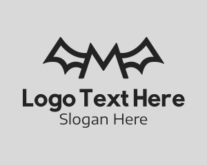 Dracula - Bat Letter M logo design