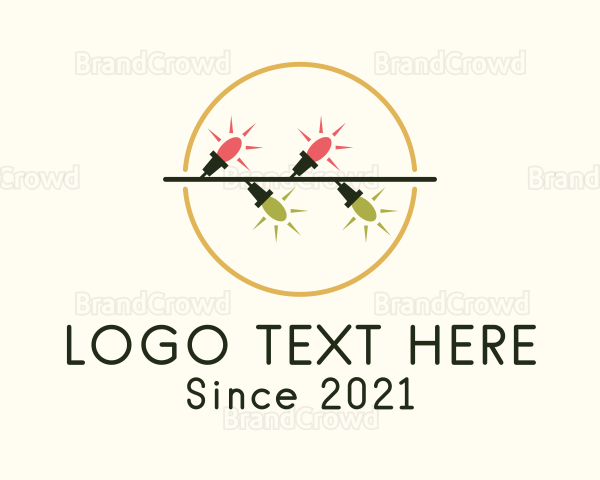 Christmas Holiday Lights Logo