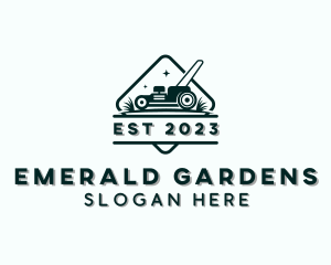 Landscaping Lawn Mower logo design