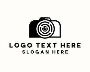 Black Camera - Camera Portrait Lens logo design