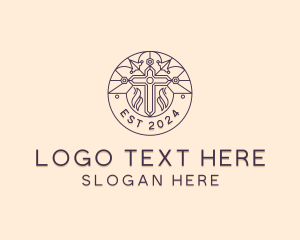 Bible - Christian Bible Cross logo design