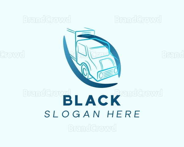 Truck Swoosh Logistics Logo
